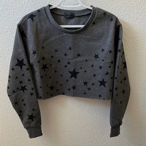 Jo+Jax Stargazer Sweatshirt, cropped, charcoal gray, XXSA